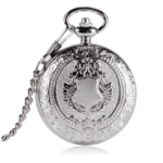 Montre gousset argentée à clapet gravé mécanique (4)