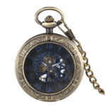 Montre gousset finition bronze chiffres romains bleus