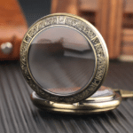 Montre gousset bronze chiffres romains bleus (5)
