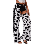 Pantalon cowgirl ouvert imprimé vache (1)