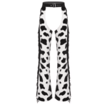 Pantalon cowgirl ouvert imprimé vache (6)