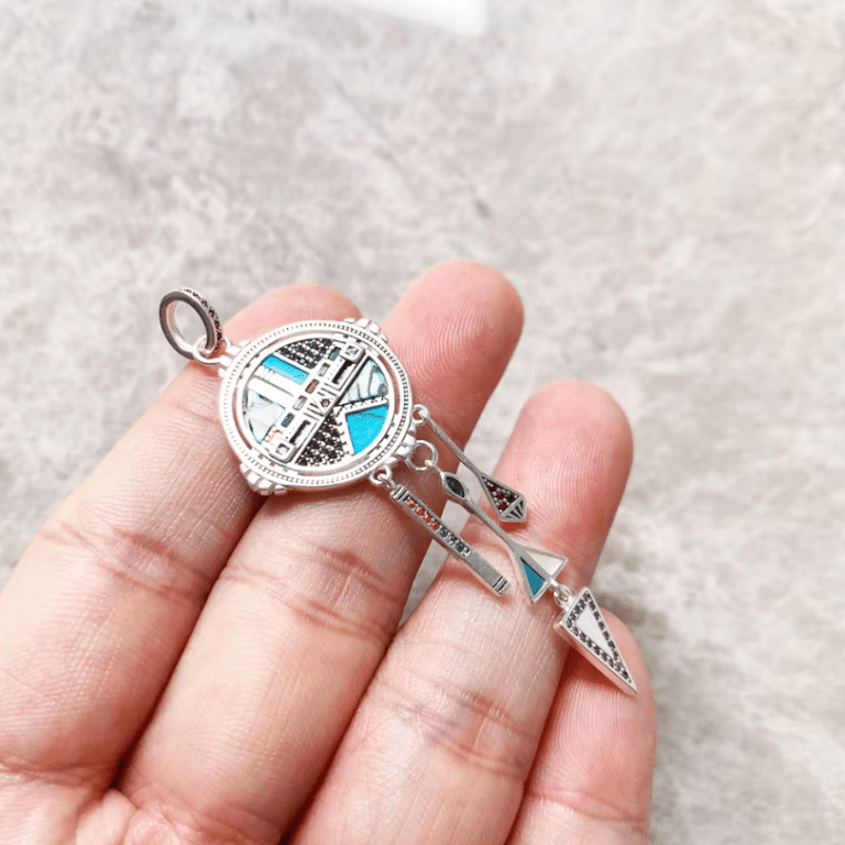 Pendentif Amérindien attrape-rêve en argent 925 (3)