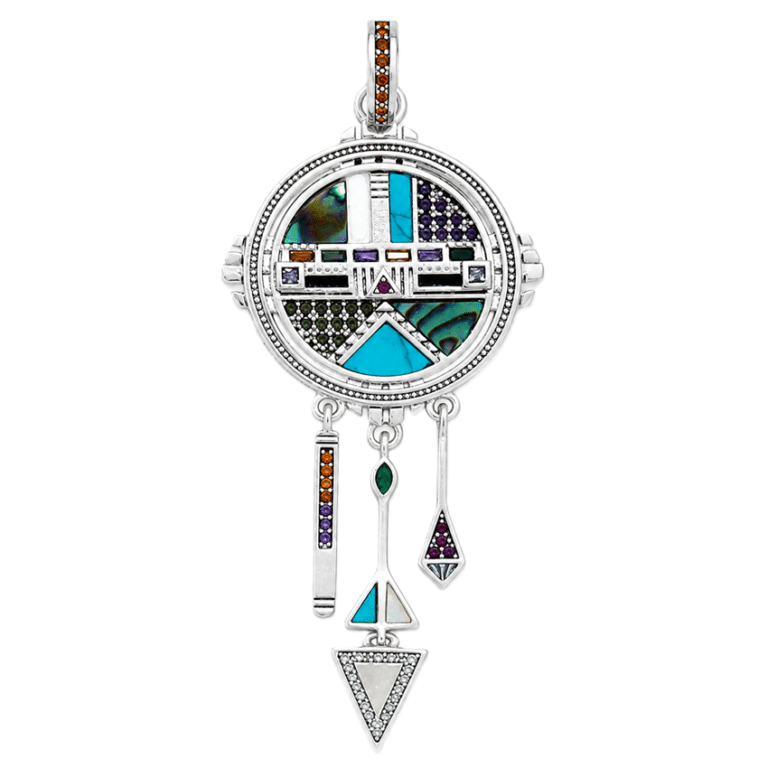 Pendentif Amérindien attrape-rêve en argent 925 (5)