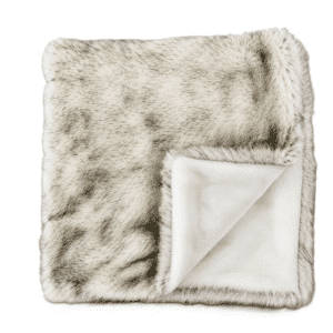 Plaid blanc fausse fourrure Loup blanc