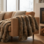 Plaid fausse fourrure ours brun (1)