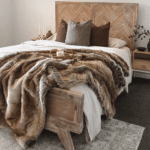 Plaid fausse fourrure ours brun (4)