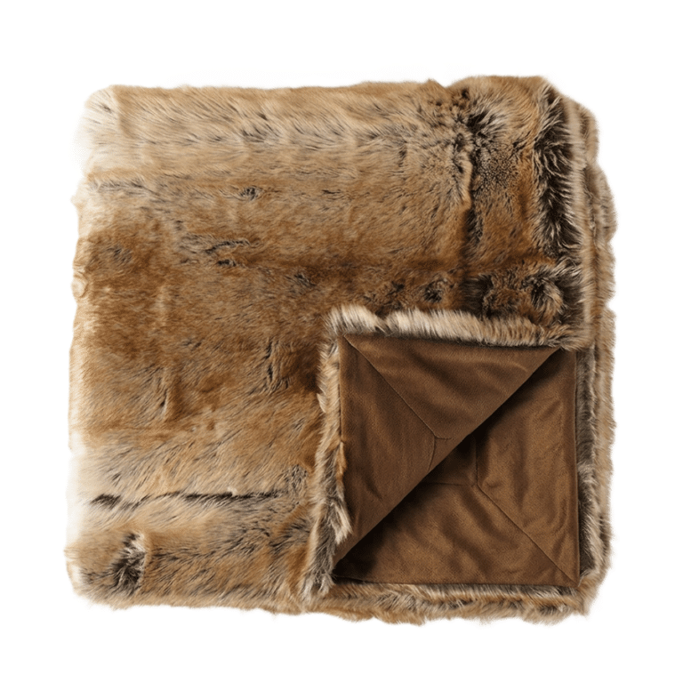 Plaid fausse fourrure ours brun (6)