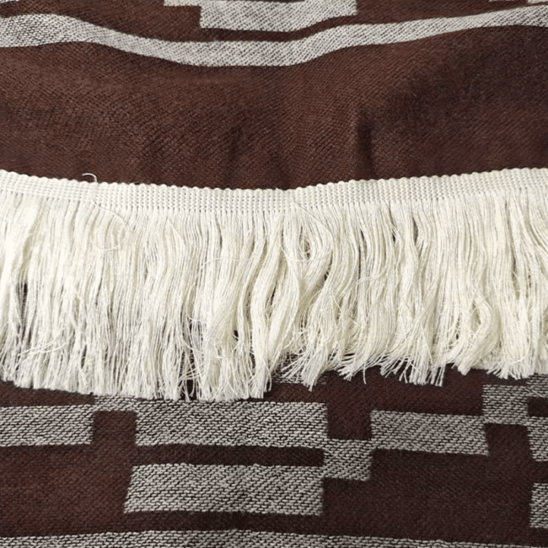 Poncho cowboy western marron à motifs ethniques (5)