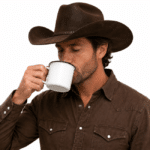 Tasse cowboy émaillée café de camp (1)