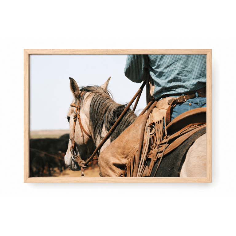 Toile Déco Cowboy à Cheval Style Western (2)