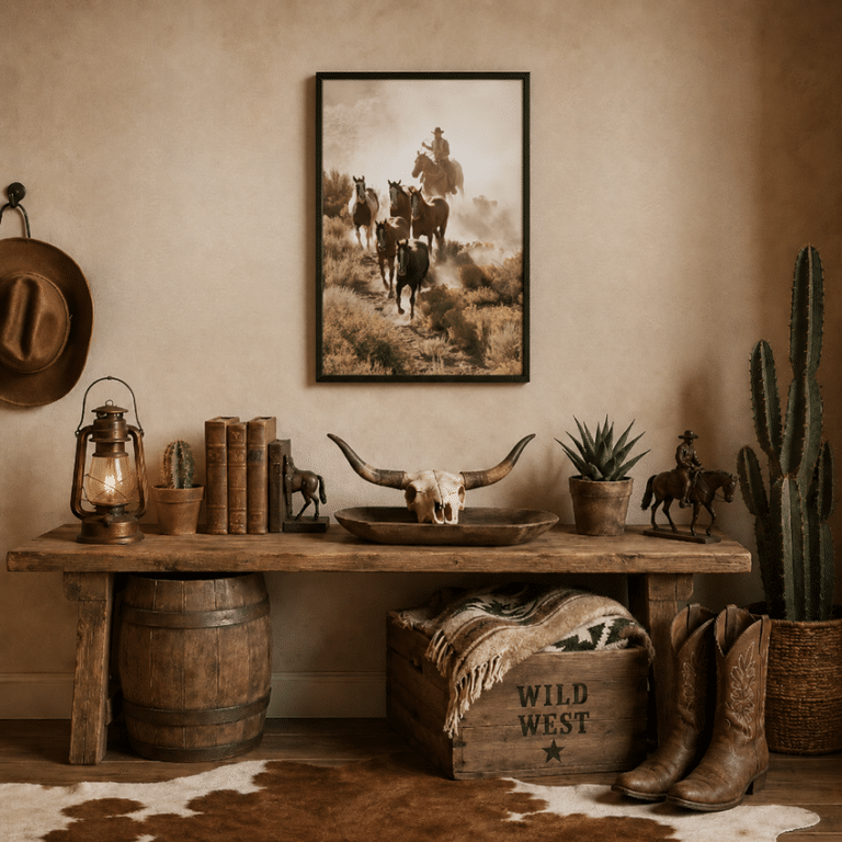 Toile Déco Western Chevaux Sauvages (2)