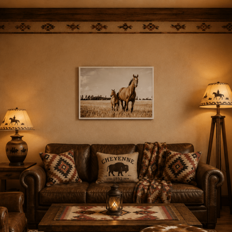 Toile déco jument et poulain campagne (1)