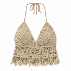 Top crochet franges western femme