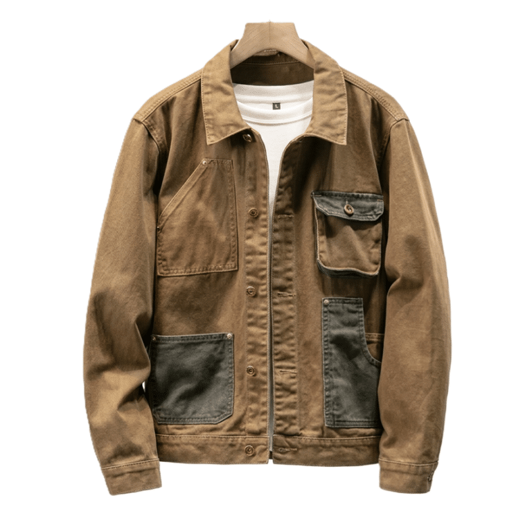 Veste western femme vintage en toile brune (11)