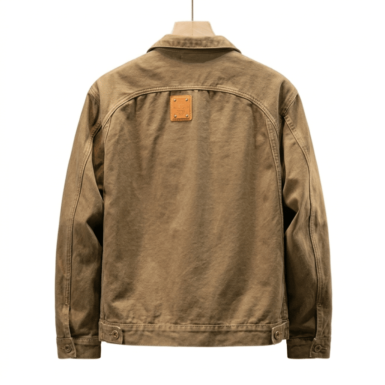 Veste western femme vintage en toile brune (2)