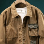 Veste western femme vintage en toile brune (4)