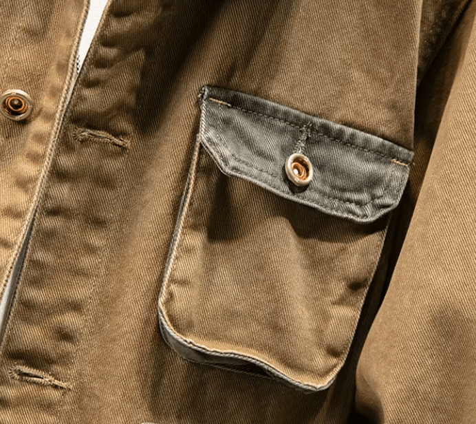 Veste western femme vintage en toile brune (5)