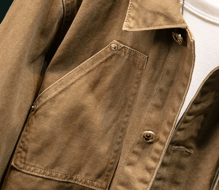 Veste western femme vintage en toile brune (6)