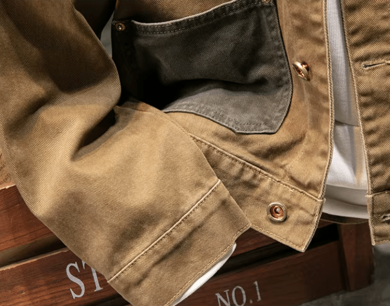 Veste western femme vintage en toile brune (8)