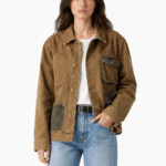 Veste western femme vintage en toile brune (9)