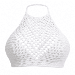 Brassière crochet col montant femme