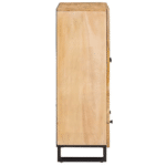 Armoire western à cannage avec façade bois massif et pieds métal (4)