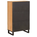Armoire western à cannage avec façade bois massif et pieds métal (5)