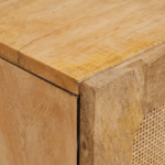 Armoire western à cannage avec façade bois massif et pieds métal (6)