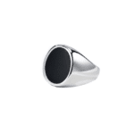 Bague chevalière en acier inoxydable à émail noir (1)