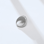 Bague chevalière en acier inoxydable à émail noir (4)
