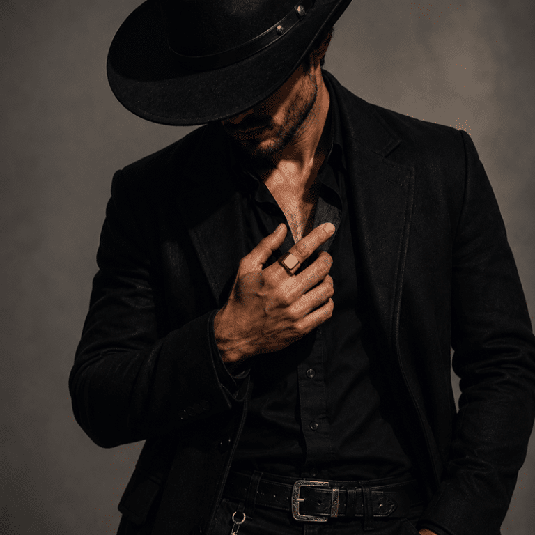 Bague chevalière homme dorée style Western Vintage (3)