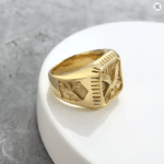 Bague chevalière homme plaqué or aigle style western vintage (1)