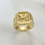 Bague chevalière homme plaqué or aigle style western vintage (6)