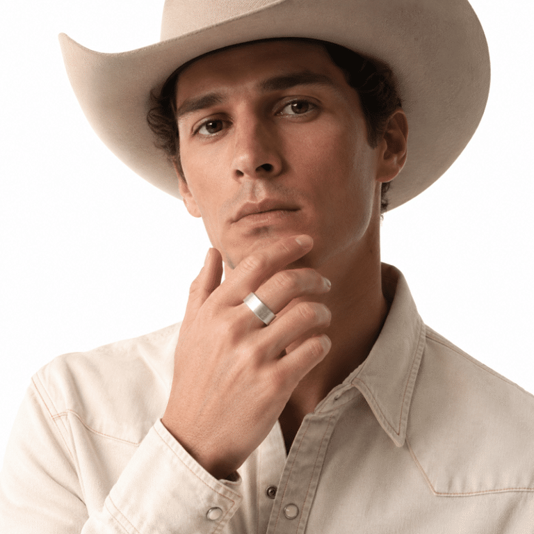 Bague cowboy argent 925 brossé minimaliste (1)