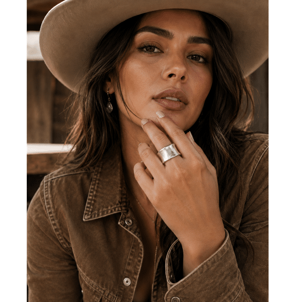 Bague western argent brut artisanal (3)
