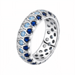 Bague western femme argent S925 zircons bleus vintage (1)
