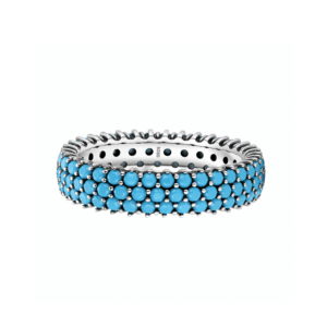 Bague western vintage argent 925 pierres bleu turquoise