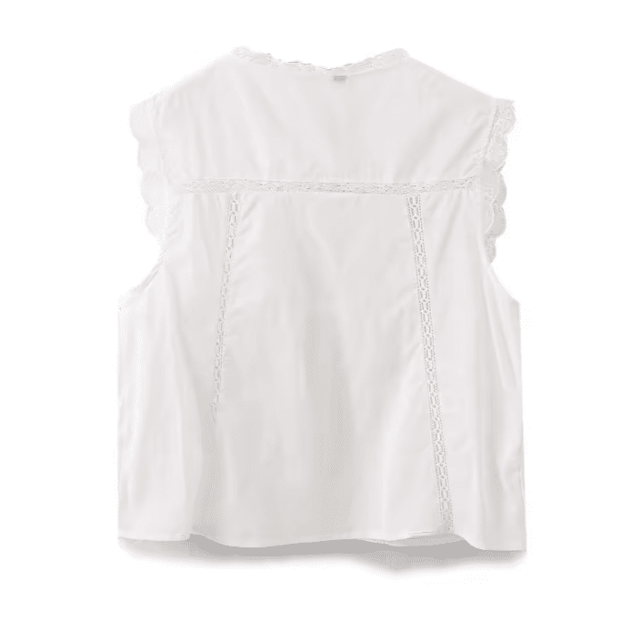 Blouse femme blanche sans manches à dentelle style western bohème (2)