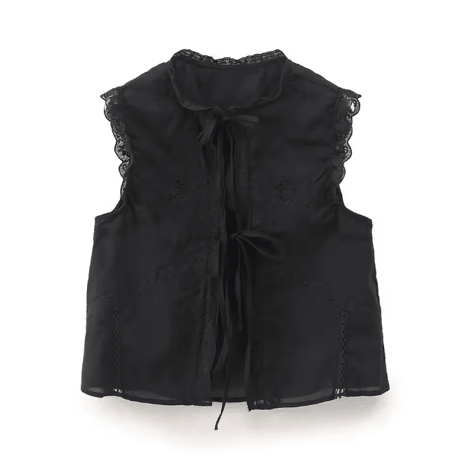 Blouse femme blanche sans manches à dentelle style western bohème (7)