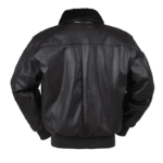 Blouson aviateur vintage américain en simili cuir à col effet fourrure (2)