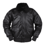 Blouson aviateur vintage américain en simili cuir à col effet fourrure (3)