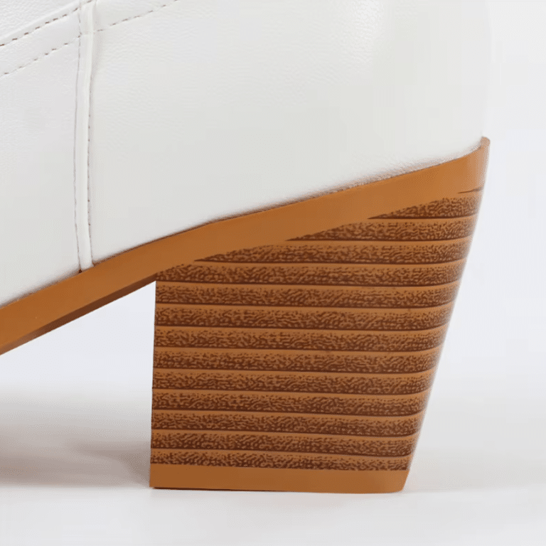 Botte western femme cuir vegan blanc cassé à éclairs rétro rouges (6)