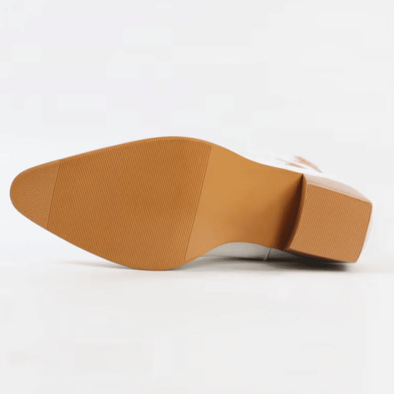 Botte western femme cuir vegan blanc cassé à éclairs rétro rouges (7)