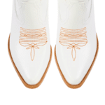 Botte western femme cuir vegan blanc cassé à éclairs rétro rouges (9)