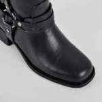 Botte western noire femme à sangles métalliques (1)