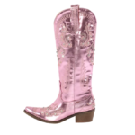 Bottes Cowboy Festival Rose Métallisé Strass & Broderies