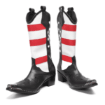 Bottes Cowboy USA en Cuir Véritable Drapeau Américain (4)