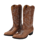 Bottes Cowboy femme marron brodées style western (3)
