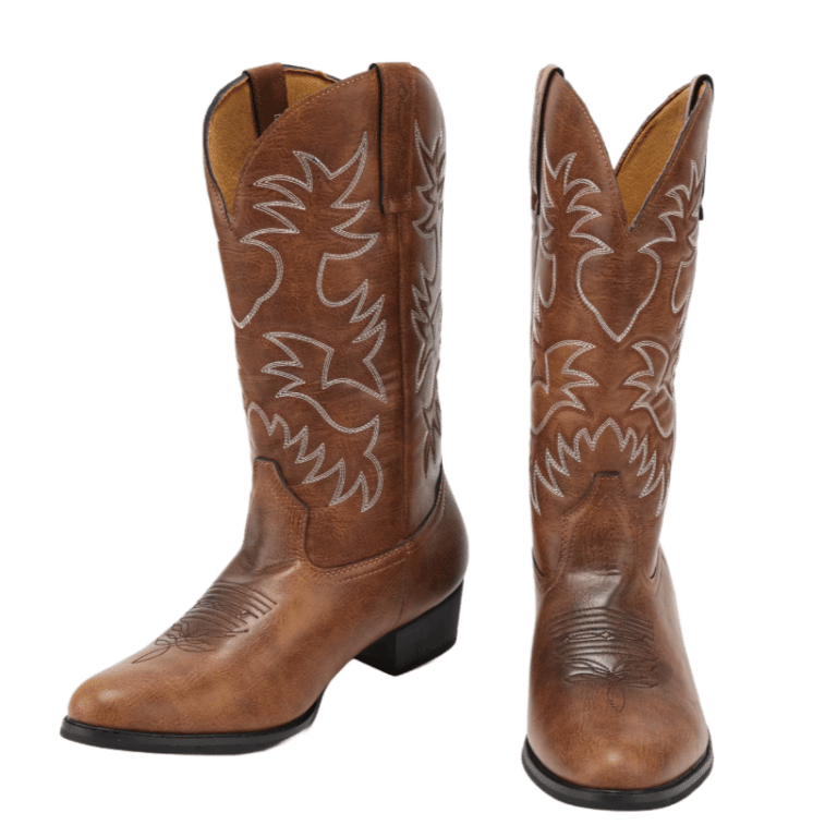 Bottes Cowboy femme marron brodées style western (4)