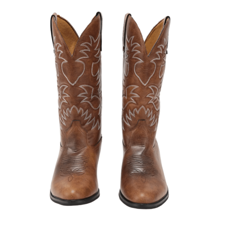 Bottes Cowboy femme marron brodées style western (5)